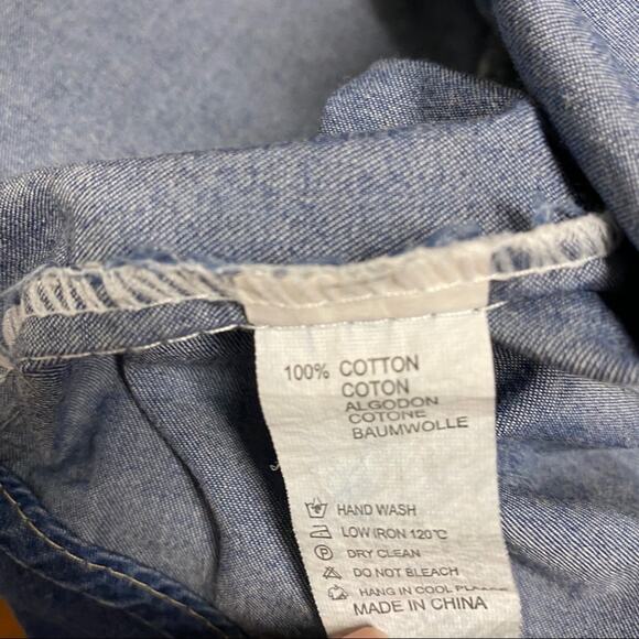 Newplay denim shirt with roll up sleeves size S - Picture 7 of 7